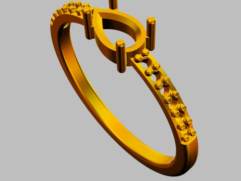 Pear Gemstone Ring 3D Print Model