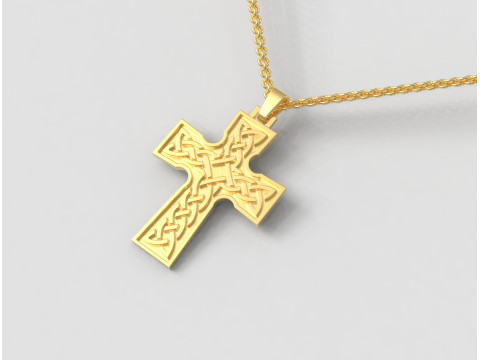 Celtic Knot Cross Pendant Model Cetak 3D