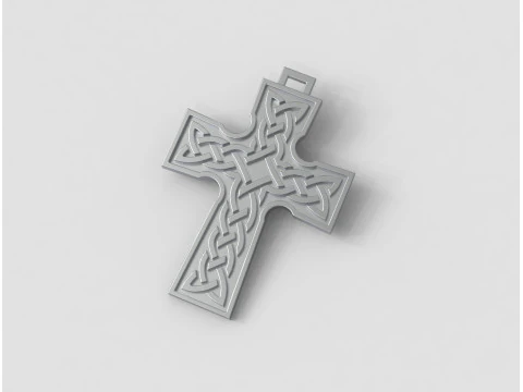 Celtic Knot Cross Pendant 3D Print Model