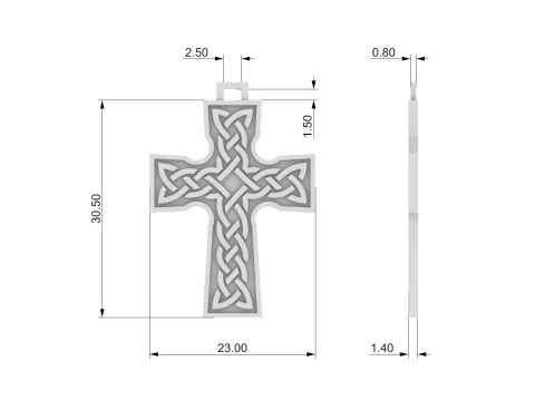 Celtic Knot Cross Pendant 3D Print Model