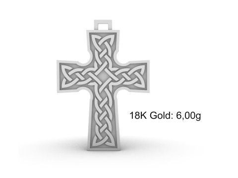 Celtic Knot Cross Pendant Model Cetak 3D