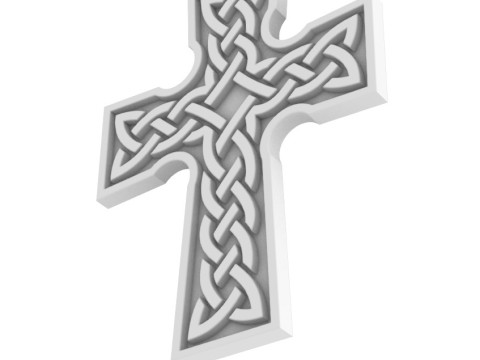 Celtic Knot Cross Pendant Model Cetak 3D