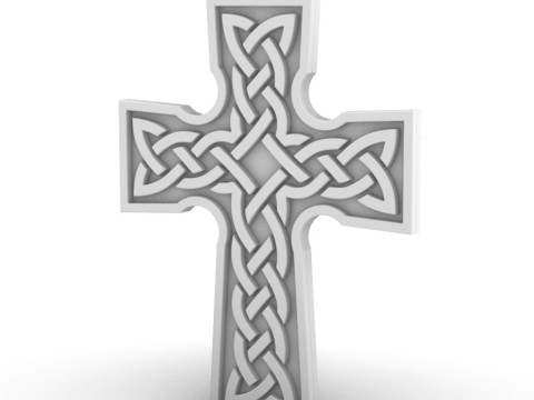 Celtic Knot Cross Pendant Model Cetak 3D