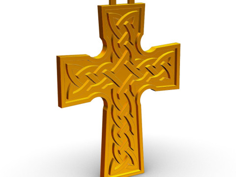 Celtic Knot Cross Pendant Model Cetak 3D