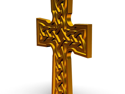 Celtic Knot Cross Pendant Model Cetak 3D
