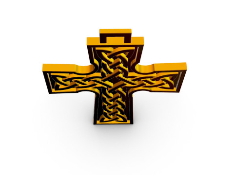 Celtic Knot Cross Pendant Model Cetak 3D