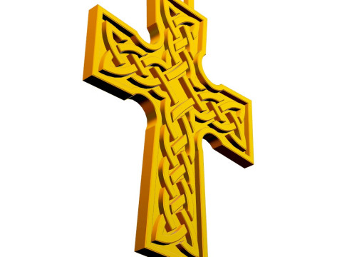 Celtic Knot Cross Pendant Model Cetak 3D
