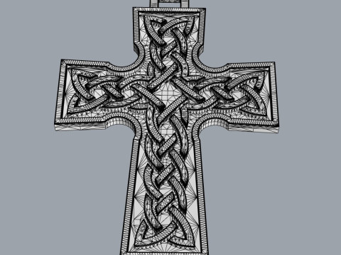 Celtic Knot Cross Pendant Model Cetak 3D