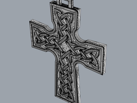 Celtic Knot Cross Pendant Model Cetak 3D