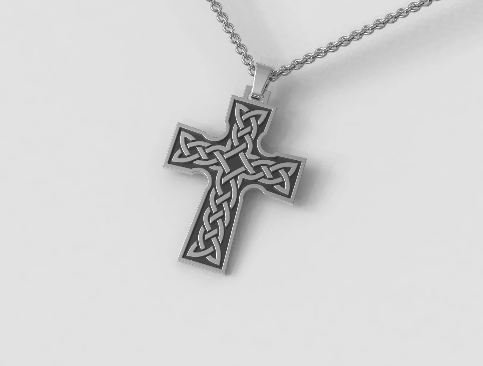 Celtic Knot Cross Pendant 3D Print Model .c4d .max .obj .3ds .fbx .stl .blend 