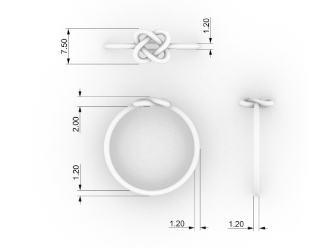 Celtic Knot Ring 3Dプリントモデル