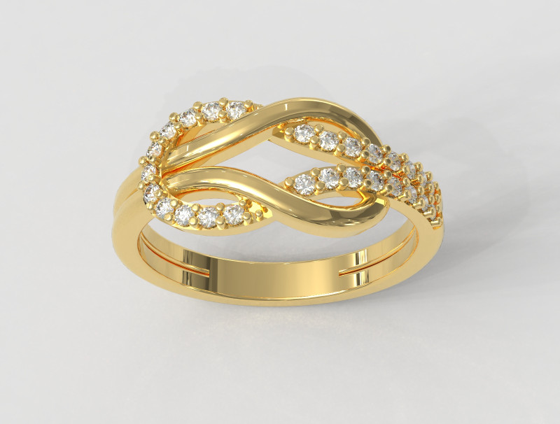 Diamond Knot Ring 3D 打印模型 .c4d .max .obj .3ds .fbx .stl .blend 