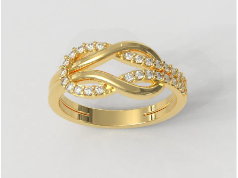 다이아몬드 매듭 반지 3D 프린트 모델