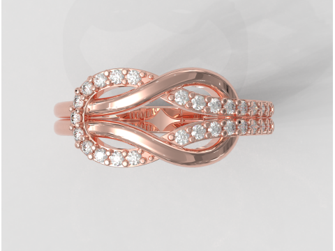 Diamond Knot Ring 3D 打印模型
