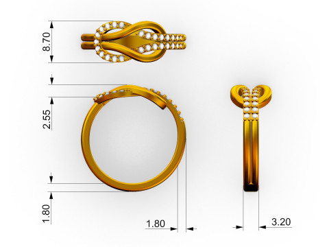 Diamond Knot Ring 3D 打印模型