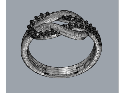Diamond Knot Ring 3D 打印模型
