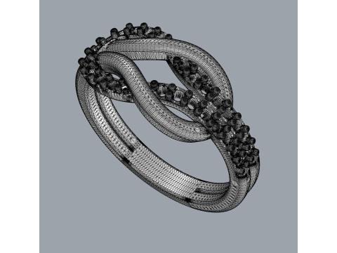 Diamond Knot Ring 3D 打印模型
