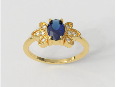 타원형 보석 반지 3D 프린트 모델