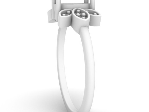 Oval Gemstone Ring 3D Print Model