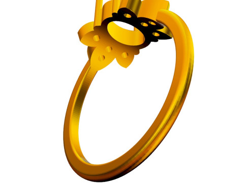 Oval Gemstone Ring 3D Print Model