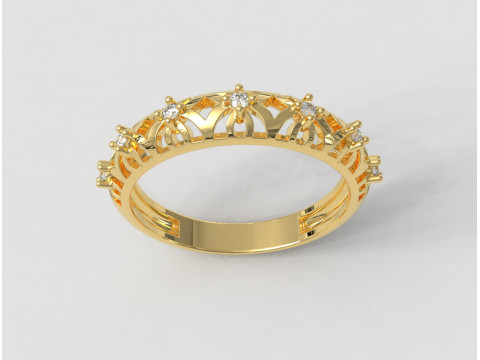 Openwork Diamond Ring Model Cetak 3D