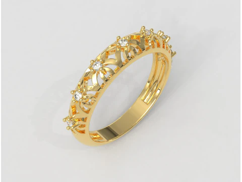 Openwork Diamond Ring 3D Print Model