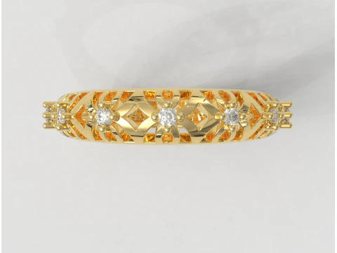 Openwork Diamond Ring 3D Print Model