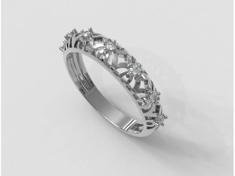 Openwork Diamond Ring 3D Print Model