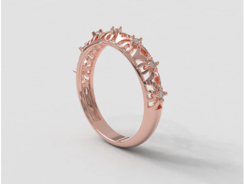 Openwork Diamond Ring 3D Print Model
