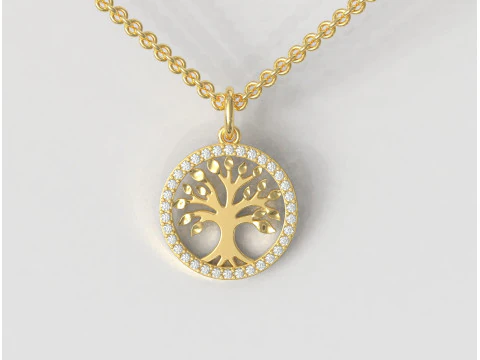 생명의 나무 다이아몬드 펜던트 3D 프린트 모델
