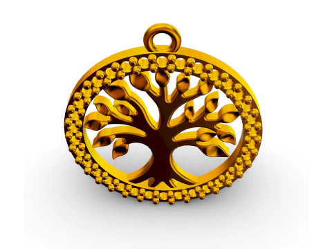 Tree of Life Diamond Pendant 3D Print Model