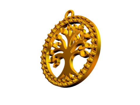 Tree of Life Diamond Pendant 3D Print Model