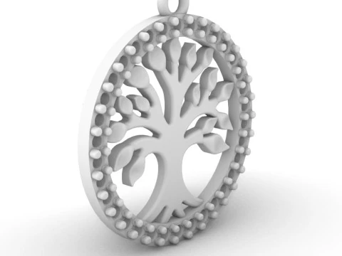 Tree of Life Diamond Pendant 3D Print Model
