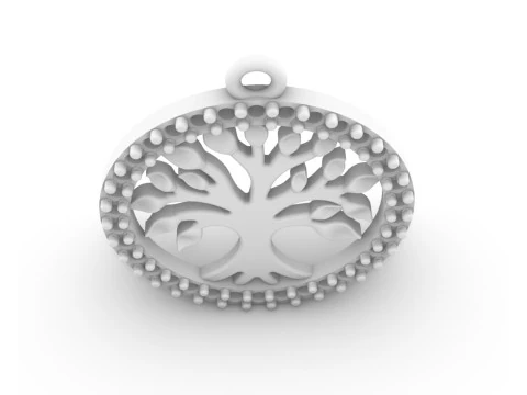 Tree of Life Diamond Pendant 3D Print Model
