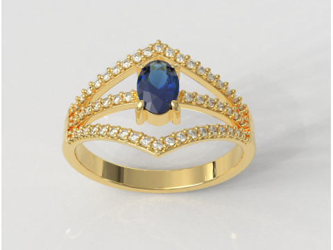 Oval Gemstone Ring 3Dプリントモデル