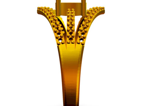 Anel Oval com Pedras Preciosas Modelo de Impressão 3D