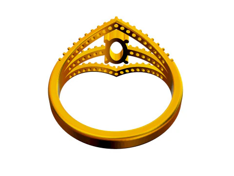 Anel Oval com Pedras Preciosas Modelo de Impressão 3D