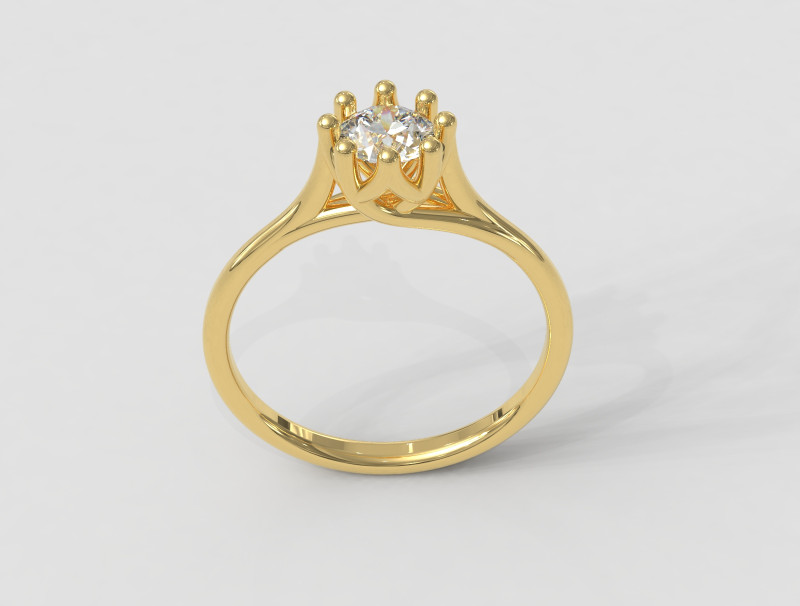 5mm Diamond Engagement Ring 3D Print Model .c4d .max .obj .3ds .fbx .stl .blend 