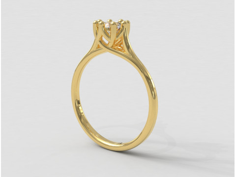 5mm Diamond Engagement Ring 3D Print Model