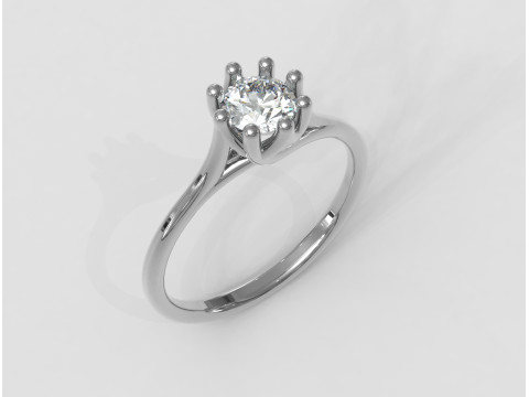 5mm Diamond Engagement Ring 3D Print Model