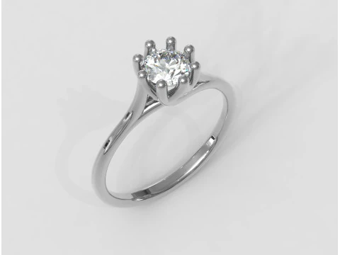5mm Diamond Engagement Ring 3D Print Model