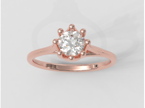 5mm Diamond Engagement Ring 3D Print Model
