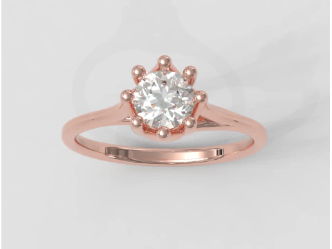 5mm Diamond Engagement Ring 3D Print Model