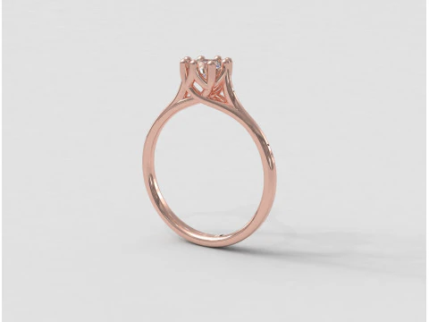 5mm Diamond Engagement Ring 3D Print Model