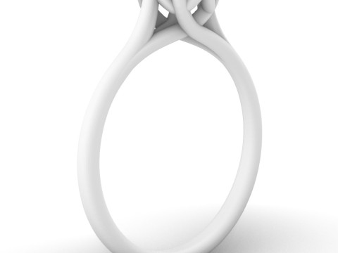 5mm Diamond Engagement Ring 3D Print Model