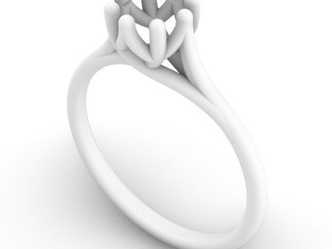 5mm Diamond Engagement Ring 3D Print Model