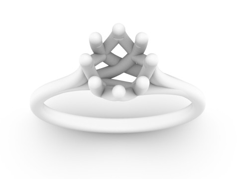 5mm Diamond Engagement Ring 3D Print Model