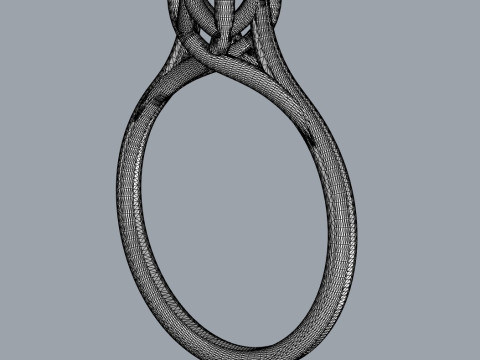 5mm Diamond Engagement Ring 3D Print Model