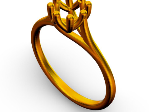 5mm Diamond Engagement Ring 3D Print Model