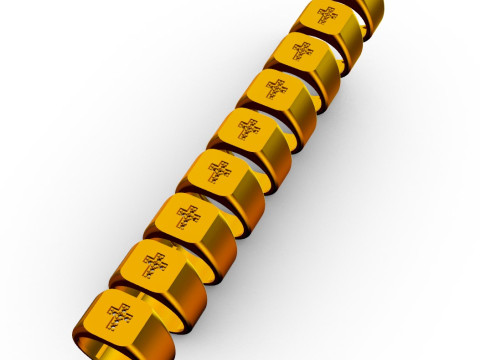 Diamond Cross Signet Ring 3D Print Model